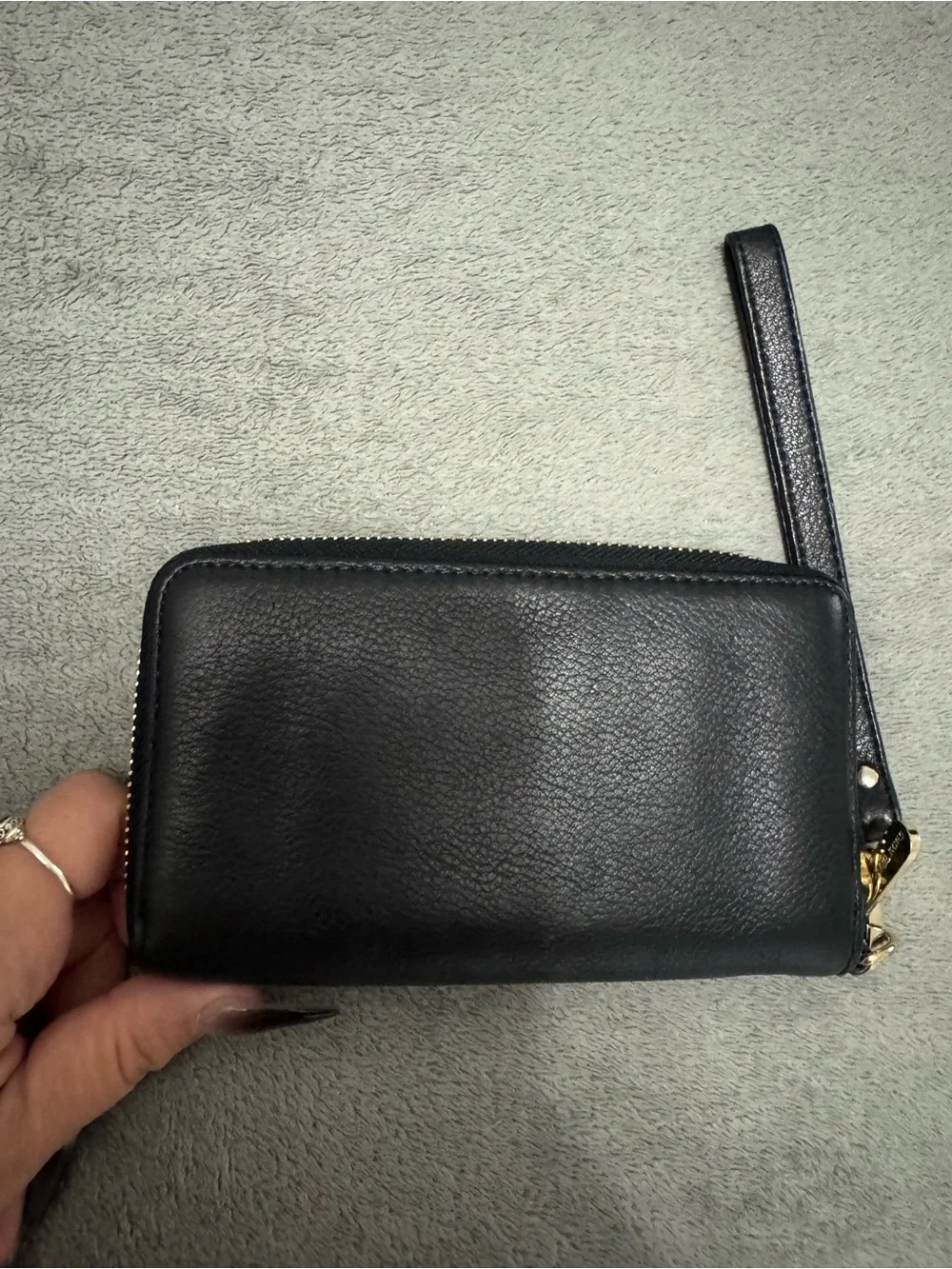 Michael Kors Black Leather Wristlet Wallet